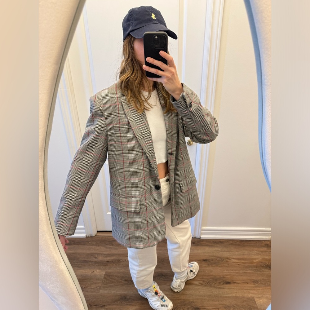Zara oversized check blazer